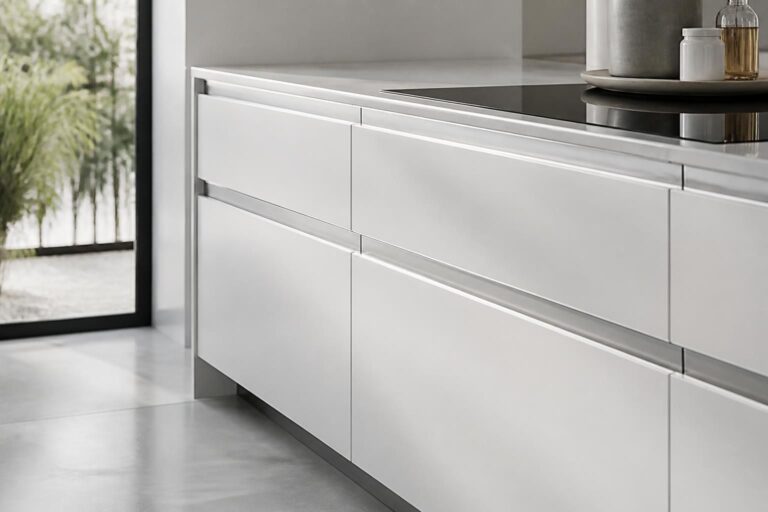 découvrez comment la pureté des lignes dans une cuisine est influencée par le choix de poignées profilées, alliant esthétique et fonctionnalité pour un design épuré.
