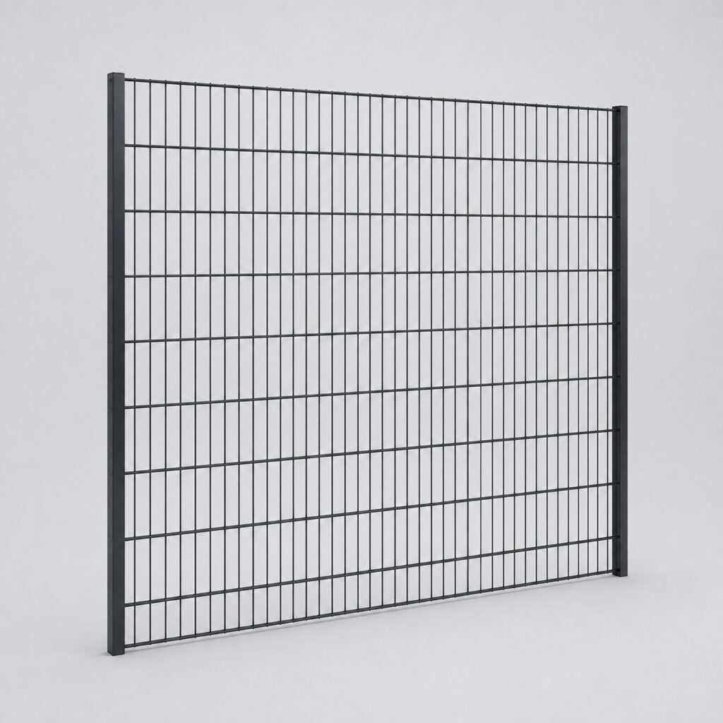 Panneau de grillage rigide gris anthracite sur fond gris clair
