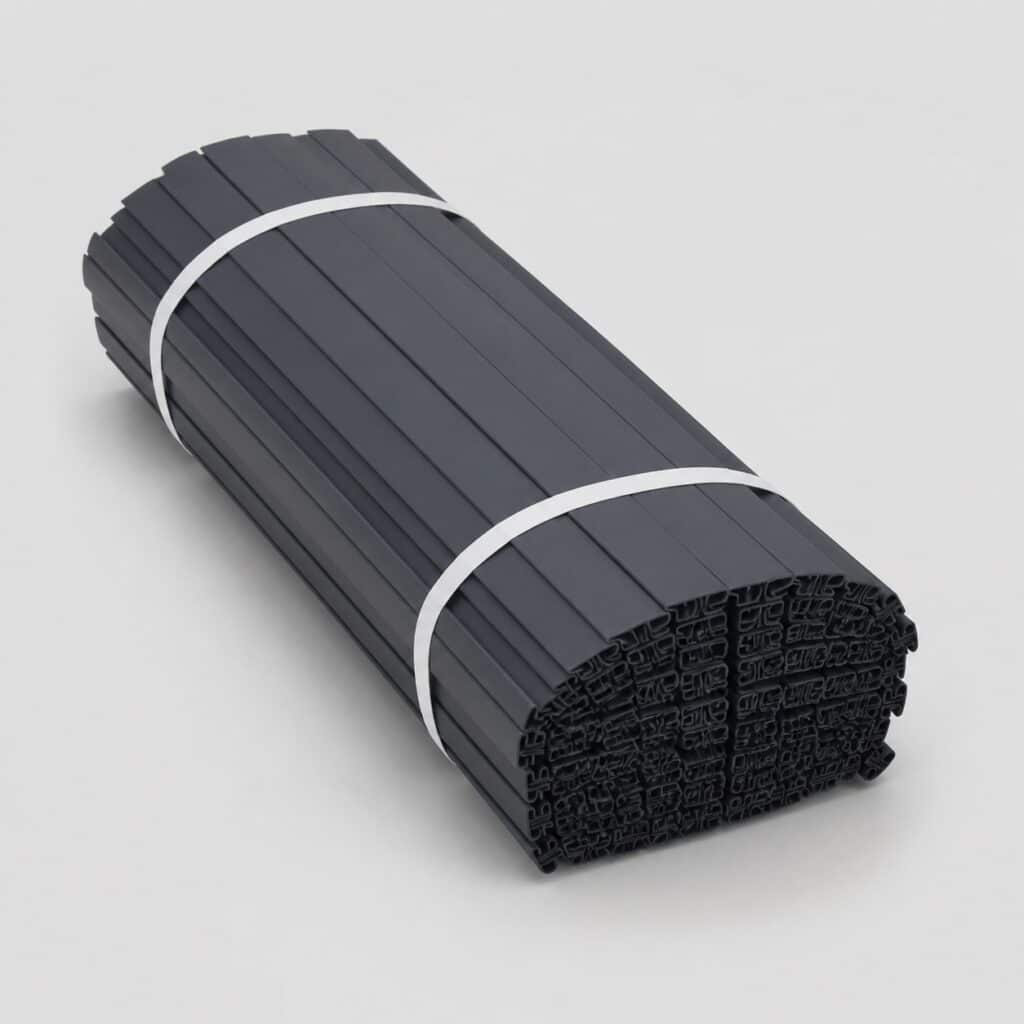 Kit de lamelles occultantes PVC anthracite sur fond gris clair