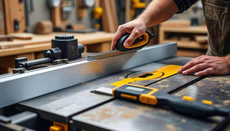 apprenez à régler une scie circulaire sur table : vérifiez l’équerrage de la lame et alignez le guide pour des coupes précises et sécuritaires.